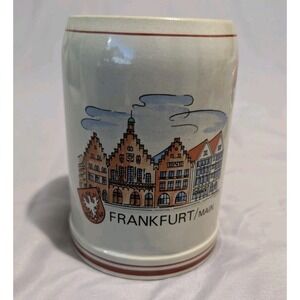 Vintage German 0.5L Stoneware Beer Mug Frankfurt Main West Germany Stein